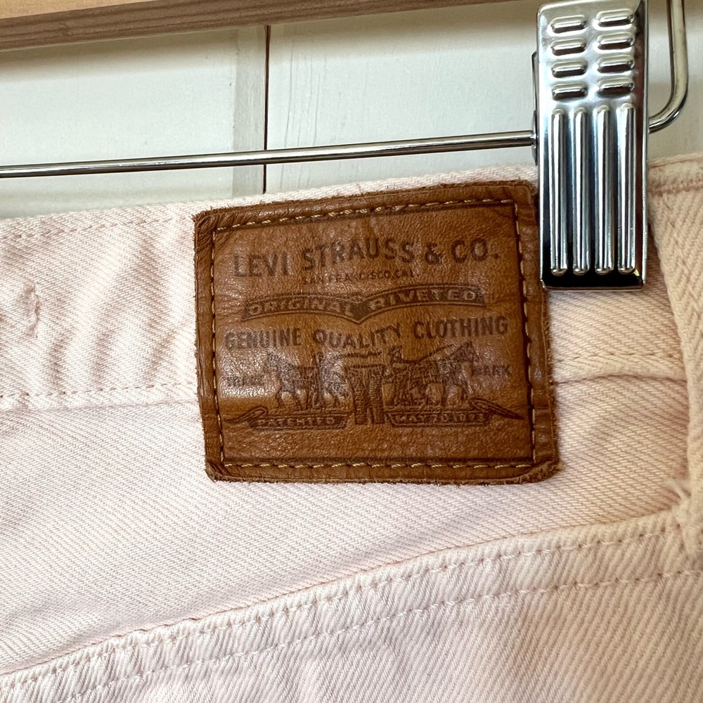 Levis premium palest peach high loose taper mom jeans 100% cotton modern vintage - Picture 6 of 10